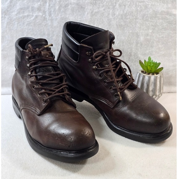 Red‎ Wing Shoes Brown Leather Ankle Boots ANSI Z41 PT91 Steel Toe Work main image 9